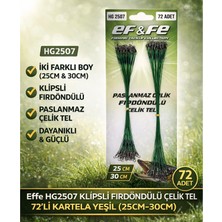 Effe HG2507 Klipsli Fırdöndülü Çelik Tel 72LI Kartela Yeşil (25CM-30CM)