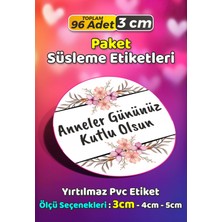 Sb Store Anneler Günü Ambalaj Hediye Paket Süsleme Etiketi Model 112 - 96 Adet 3cm