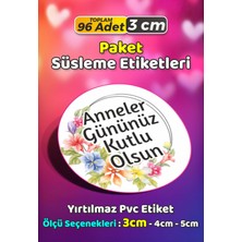 Sb Store Anneler Günü Ambalaj Hediye Paket Süsleme Etiketi Model 118 - 96 Adet 3cm