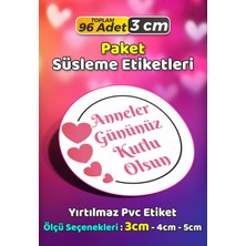 Sb Store Anneler Günü Ambalaj Hediye Paket Süsleme Etiketi Model 136 - 96 Adet 3cm