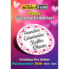 Sb Store Anneler Günü Ambalaj Hediye Paket Süsleme Etiketi Model 139 - 96 Adet 3cm