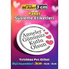 Sb Store Anneler Günü Ambalaj Hediye Paket Süsleme Etiketi Model 142 - 96 Adet 3cm