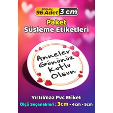 Sb Store Anneler Günü Ambalaj Hediye Paket Süsleme Etiketi Model 145 - 96 Adet 3cm