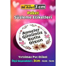 Sb Store Anneler Günü Ambalaj Hediye Paket Süsleme Etiketi Model 146 - 96 Adet 3cm