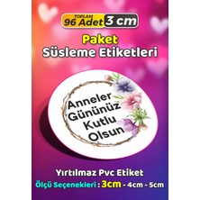Sb Store Anneler Günü Ambalaj Hediye Paket Süsleme Etiketi Model 115 - 96 Adet 3cm