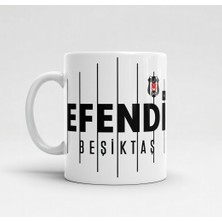 Hediye Siyah Beyaz Efendi Beşiktaş Yazılı Bjk Logolu Taraftar Kupası Özel Tasarımlı Takım Kupa Bardağı
