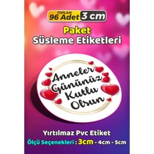 Sb Store Anneler Günü Ambalaj Hediye Paket Süsleme Etiketi Model 144 - 96 Adet 3cm