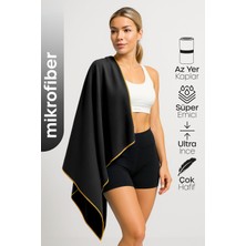 Alastor Unisex Mikrofiber Plaj Havlusu 80X130 cm Yumuşak Dokulu Deniz Banyo Sporcu Havlusu Large Boy Siyah