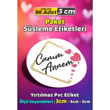 Sb Store Anneler Günü Ambalaj Hediye Paket Süsleme Etiketi Model 132 - 96 Adet 3cm