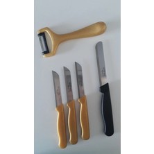 ERHCE 3 Simli Gold Meyve Bıçağı, Düz Soyacak ve Mikro Tırtıklı Doğrama Bıçağı Seti