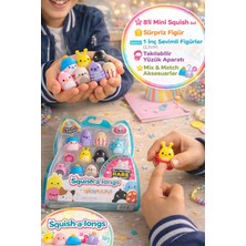 Toyfest Squishmallows Squish-A-Longs Seri 3 8'li Mini Figür Seti 2.5 cm Sürpriz Figür Yüzük 2 Aksesuar