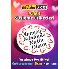 Sb Store Anneler Günü Ambalaj Hediye Paket Süsleme Etiketi Model 157 - 96 Adet 3cm