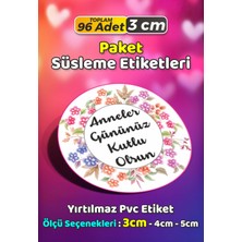 Sb Store Anneler Günü Ambalaj Hediye Paket Süsleme Etiketi Model 116 - 96 Adet 3cm