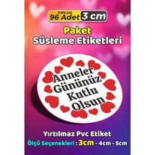 Sb Store Anneler Günü Ambalaj Hediye Paket Süsleme Etiketi Model 165 - 96 Adet 3cm