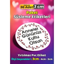 Sb Store Anneler Günü Ambalaj Hediye Paket Süsleme Etiketi Model 168 - 96 Adet 3cm