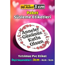 Sb Store Anneler Günü Ambalaj Hediye Paket Süsleme Etiketi Model 162 - 96 Adet 3cm