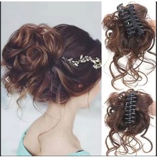 Handmade Dağınık Kuyruklu Topuz Toka Saç Acik Kumral