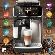 Philips 5400 Serisi Tam Otomatik Espresso Makinesi: Lattego Süt Sistemi, 12 Kahve Çeşidi, Renkli Tft Ekran, 4 Kullanıcı Profili, Ayarlanabilir Seramik Öğütücü, Aquaclean Filtre, Siyah ve Krom.