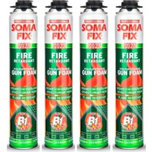 4 Adet Somafix 750 ml B1 Tabanca Ile Kullanılan Yangına Dayanıklı Köpük Tabancalı S923
