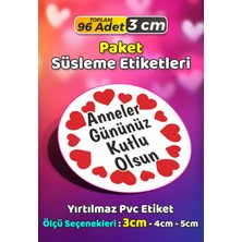 Sb Store Anneler Günü Ambalaj Hediye Paket Süsleme Etiketi Model 166 - 96 Adet 3cm