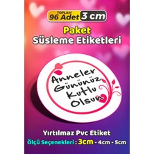 Sb Store Anneler Günü Ambalaj Hediye Paket Süsleme Etiketi Model 150 - 96 Adet 3cm