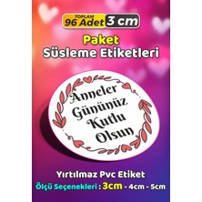 Sb Store Anneler Günü Ambalaj Hediye Paket Süsleme Etiketi Model 163 - 96 Adet 3cm