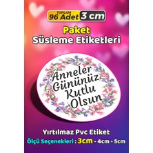 Sb Store Anneler Günü Ambalaj Hediye Paket Süsleme Etiketi Model 186 - 96 Adet 3cm