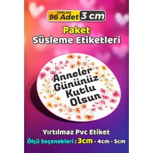 Sb Store Anneler Günü Ambalaj Hediye Paket Süsleme Etiketi Model 189 - 96 Adet 3cm