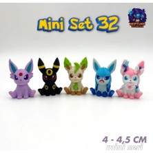 Neptune3D Pokemon Mini Figür Seti 32 (Espeon, Umbreon, Leafeon, Glaceon, Sylveon)