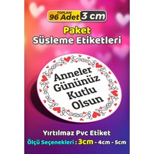 Sb Store Anneler Günü Ambalaj Hediye Paket Süsleme Etiketi Model 170 - 96 Adet 3cm
