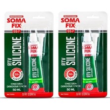 Somafix 2 Adet Somafix 50 ml Tüp Kırmızı Rtv Silikon Sıvı Conta 350 ºc
