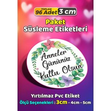 Sb Store Anneler Günü Ambalaj Hediye Paket Süsleme Etiketi Model 217 - 96 Adet 3cm
