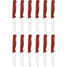 ERHCE Kırmızı Simli Meyve Bıçağı Alman Paslanmaz Çelik 12'li