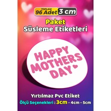 Sb Store Anneler Günü Ambalaj Hediye Paket Süsleme Etiketi Model 211 - 96 Adet 3cm