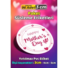 Sb Store Anneler Günü Ambalaj Hediye Paket Süsleme Etiketi Model 213 - 96 Adet 3cm