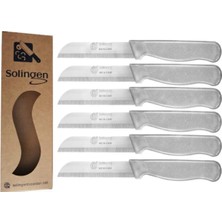 ERHCE Ev Gereçleri Tırtıklı Meyve Alman Paslanmaz Çelik Bıçakları Simli Gümüş 6 Adet