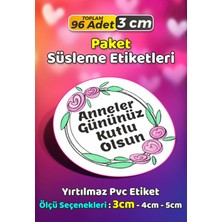 Sb Store Anneler Günü Ambalaj Hediye Paket Süsleme Etiketi Model 177 - 96 Adet 3cm