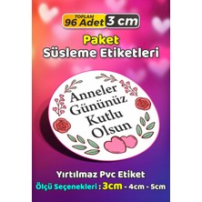 Sb Store Anneler Günü Ambalaj Hediye Paket Süsleme Etiketi Model 178 - 96 Adet 3cm