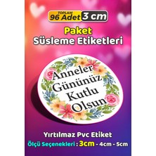 Sb Store Anneler Günü Ambalaj Hediye Paket Süsleme Etiketi Model 200 - 96 Adet 3cm