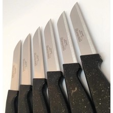 ERHCE Hausgerate Simli Siyah 6'lı Alman Paslanmaz Çelik Bıçak Seti