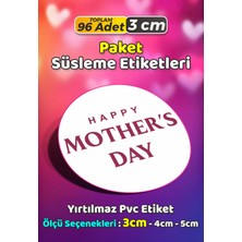 Sb Store Anneler Günü Ambalaj Hediye Paket Süsleme Etiketi Model 212 - 96 Adet 3cm