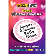 Sb Store Anneler Günü Ambalaj Hediye Paket Süsleme Etiketi Model 180 - 96 Adet 3cm