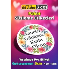Sb Store Anneler Günü Ambalaj Hediye Paket Süsleme Etiketi Model 199 - 96 Adet 3cm