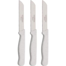 ERHCE Beyaz Simli Tırtıklı Meyve ve Sebze Bıçağı Alman Paslanmaz Çelik 3 Adet