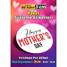 Sb Store Anneler Günü Ambalaj Hediye Paket Süsleme Etiketi Model 214 - 96 Adet 3cm