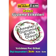 Sb Store Anneler Günü Ambalaj Hediye Paket Süsleme Etiketi Model 193 - 96 Adet 3cm