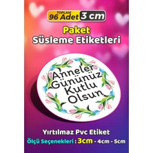 Sb Store Anneler Günü Ambalaj Hediye Paket Süsleme Etiketi Model 194 - 96 Adet 3cm