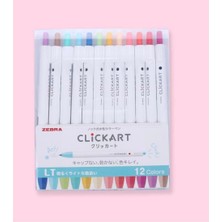 Zebra Clickart 12'li Kalem Seti 0.6 mm Lt (Özel Kurumayan Formül Su Bazlı Basmalı)