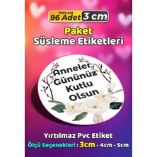 Sb Store Anneler Günü Ambalaj Hediye Paket Süsleme Etiketi Model 227 - 96 Adet 3cm