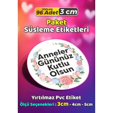 Sb Store Anneler Günü Ambalaj Hediye Paket Süsleme Etiketi Model 192 - 96 Adet 3cm